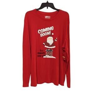 Jammies for Families Santa Coming Soon Top, NWT, XXL